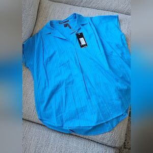 💝Nwt French Dressing Jeans Blue Short-Sleeve  Shirt